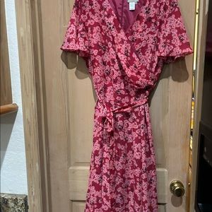 Coldwater Creek Red Floral Dress